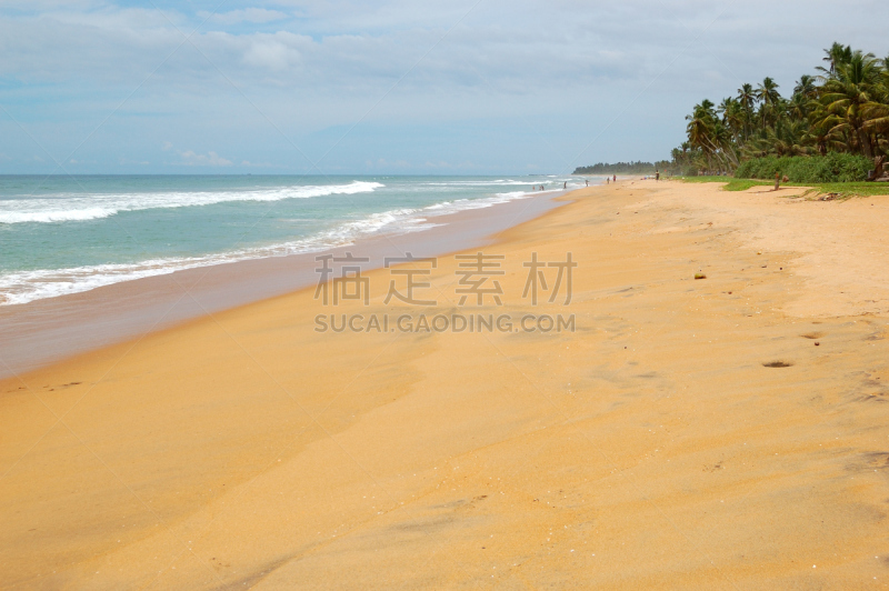 本托特,水,海滩,印度洋,斯里兰卡,青绿色,天空,水平画幅,沙子,无人