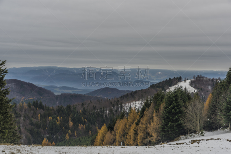 山,斯洛伐克,看风景,天空,美,水平画幅,云,雪,早晨,旅行者