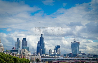 泰晤士河,城市天际线,伦敦,在上面,伦敦肉类市场街122号,第42号塔,瑞士再保险塔,纪念碑,水平画幅,无人