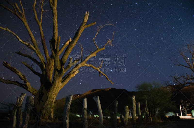 夜晚,星星,沙漠,自然,水平画幅,无人,山脉,拉丁美洲,山,库阿特罗辛尼迦斯自然保护区