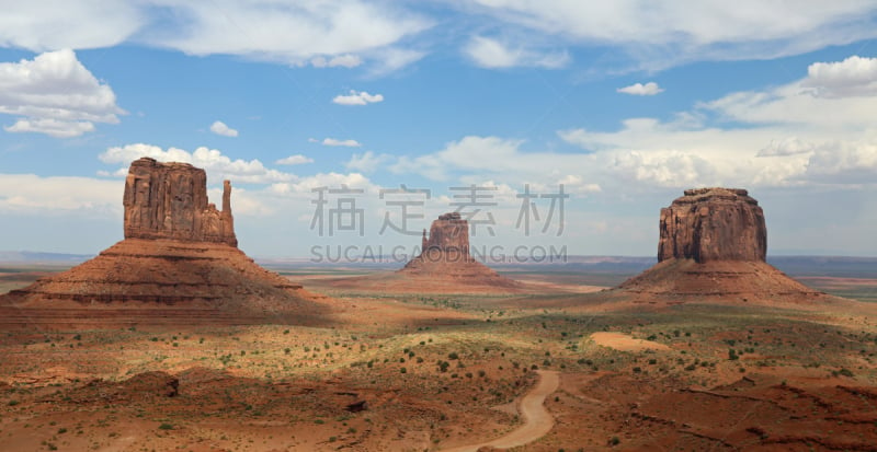 梅里克孤峰群,风景,纪念碑山谷,亚利桑那,东手套山,美国,西手套山,孤峰群,天空,公园