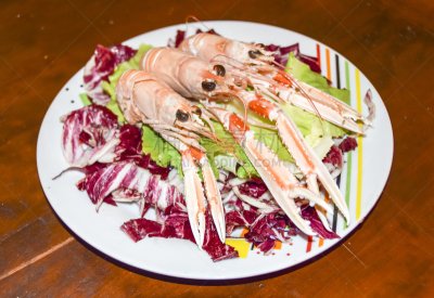 绿色,沙拉,虾,盘子,红辣椒,螯虾,叶子,大螯虾,食用大虾,龙虾
