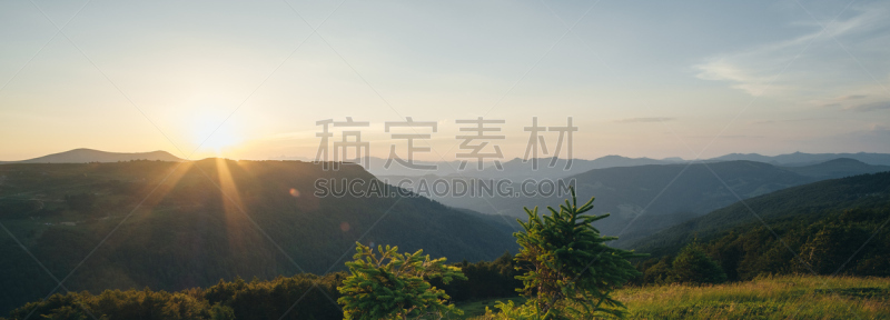 山,黑山,格林威治村,自然美,天空,美,水平画幅,无人,早晨,夏天