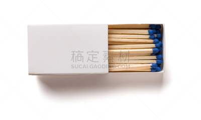 背景分离,火柴盒,开着的,视角,顶部,白色,新的,水平画幅,火柴,无人