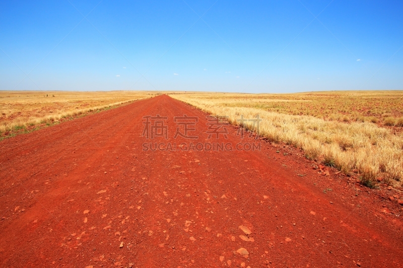 偏远地区,the pilbara,土路,澳大利亚,天空,西澳大利亚,水平画幅,无人,夏天,偏远的