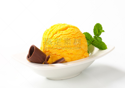 冰淇淋,黄色,一把,水平画幅,形状,无人,柠檬软冻,意大利冰淇淋,特写,橙子