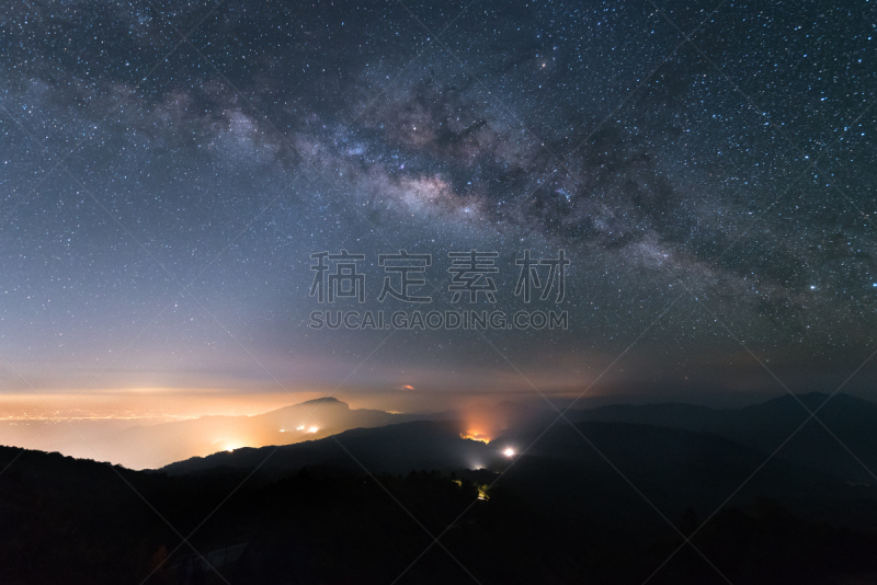 天空,夜晚,泰国,银河系,灯开关,茵他侬国家公园,清迈省,在上面,星座,自然