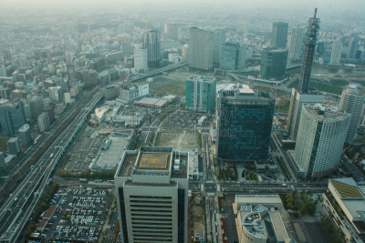 日本,横滨,横滨高速铁路,地标大楼,车轮,水平画幅,建筑,夜晚,海港,城市天际线