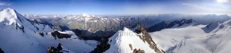 风景,萨斯菲,瓦莱斯州,全景,山脉,天空,留白,链,水平画幅,雪