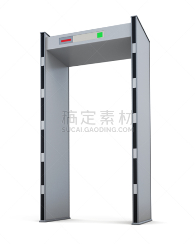 门,金属探测器,三维图形,白色背景,分离着色,有序,垂直画幅,绘画插图,大门,行李