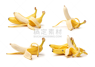白色背景,香蕉,果皮,分离着色,香蕉皮,美,饮食,水平画幅,水果,无人