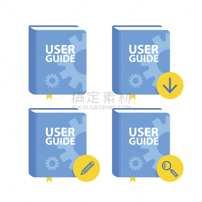 旅行指南,平坦的,绘画插图,矢量,图标集,导游,手册,参考书,说明书,教育科目