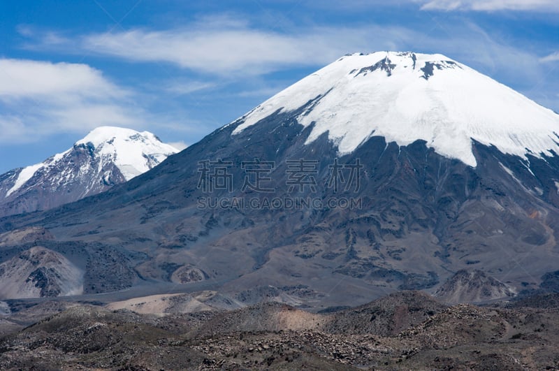 火山,朗卡国家公园,自然,南美,天空,安地斯山脉,水平画幅,地形,雪,无人