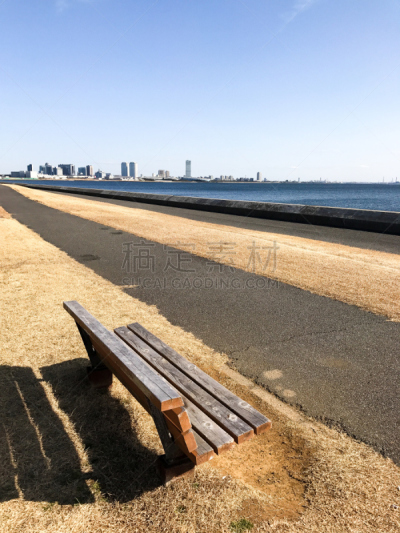 船桥,东京湾,日本,海岸线,垂直画幅,天空,褐色,长椅,里山,银行
