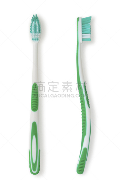 牙刷,两个物体,垂直画幅,美,新的,绿色,无人,浴室,白色背景,背景分离