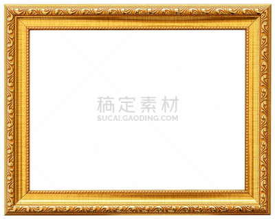 边框,仅一朵花,黄金,螺线,白色背景,古董,水平画幅,形状,无人,巴洛克风格