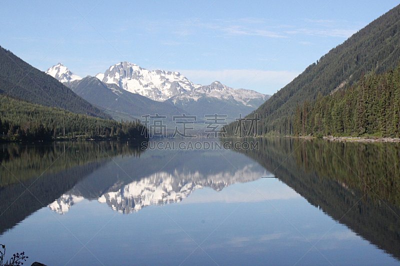 湖,倒影湖,图像,镜子,加拿大,大不列颠哥伦比亚,无人,公元前,户外,水平画幅
