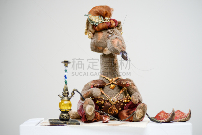 水烟袋,毛皮,泰迪熊,奇异的,吸烟问题,阿拉伯文,老鼠,美,艺术