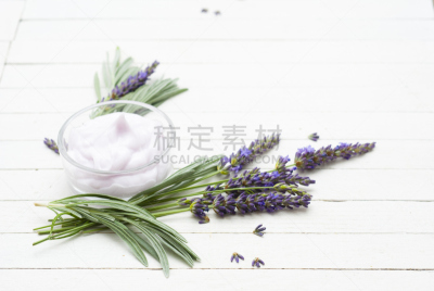 润肤露,熏衣草,留白,芳香的,水平画幅,无人,spa美容,奶油,乡村风格,化妆用品