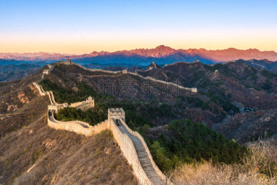 长城,天空,水平画幅,无人,古老的,古典式,夏天,户外,石材,过去
