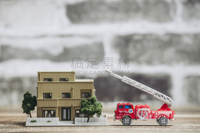 消防车,房屋建设,佛蒙特,水平画幅,无人,日本,房屋,卡车,建筑业,红色