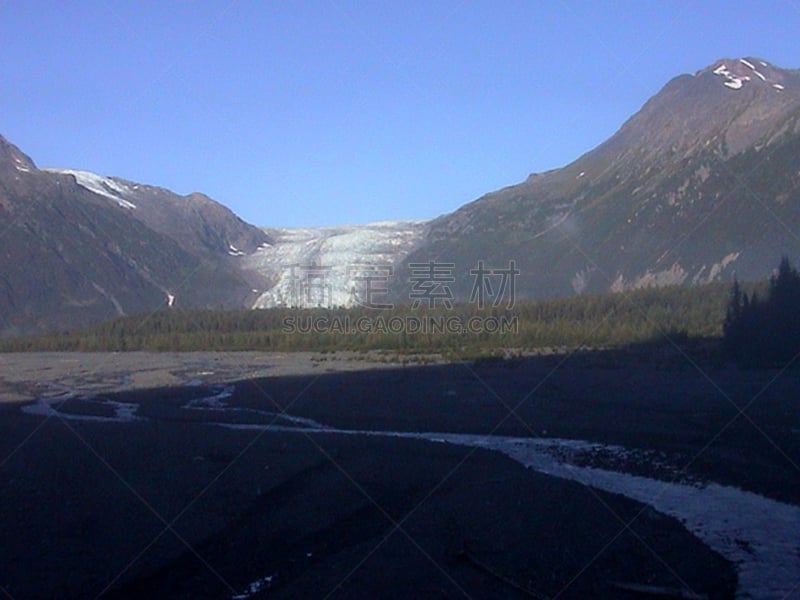 exit glacier,水平画幅,冰河,无人,苏华德,阿拉斯加,肯奈半岛,冰,摄影