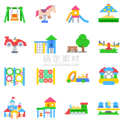 游乐场,计算机图标,公园,休闲活动,沙子,绘画插图,符号,旋转类游乐,夏天,组物体