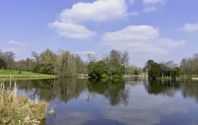 英国,湖,斯托,白金汉郡,全景,八边形,环境,英格兰,草,池塘
