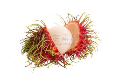 红毛丹,清新,白色背景,分离着色,热带水果,艺术,水平画幅,雪,无人