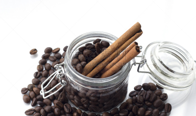 白色背景,分离着色,咖啡,平衡折角灯,烤咖啡豆,褐色,上下跳动,早餐,咖啡馆,水平画幅