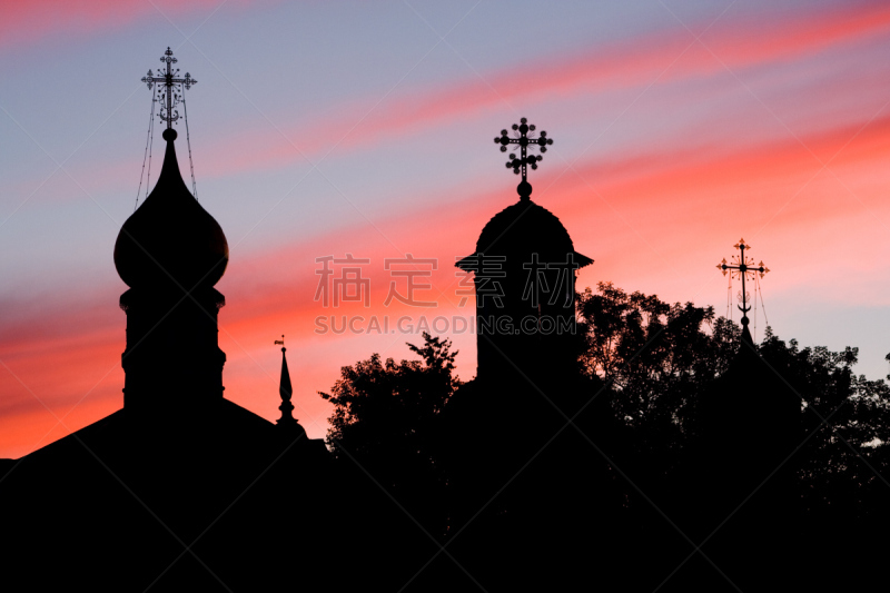 圆顶建筑,东正教,天空,美,俄国东正教,水平画幅,形状,十字形,圣塞尔吉乌斯修道院