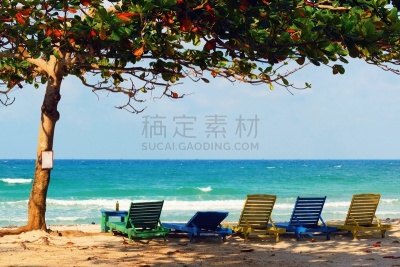 海滩,休闲椅,椅子,水,天空,休闲活动,水平画幅,云,沙子,无人