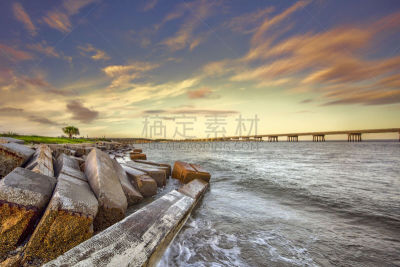 阿米丽亚岛,水,天空,水平画幅,沙子,夏天,户外,南卡罗来那,海滩,海景