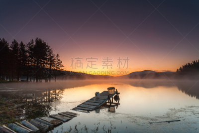 湖,码头,木制,纳木错,水,水平画幅,无人,曙暮光,夏天,户外