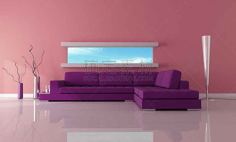 紫色,起居室,极简构图,落地灯,天空,水平画幅,家庭生活,灯,天鹅绒,石材