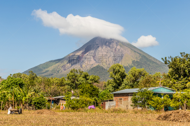 岛,火山,美,水平画幅,火山地形,传统,户外,云景,活力,居住区