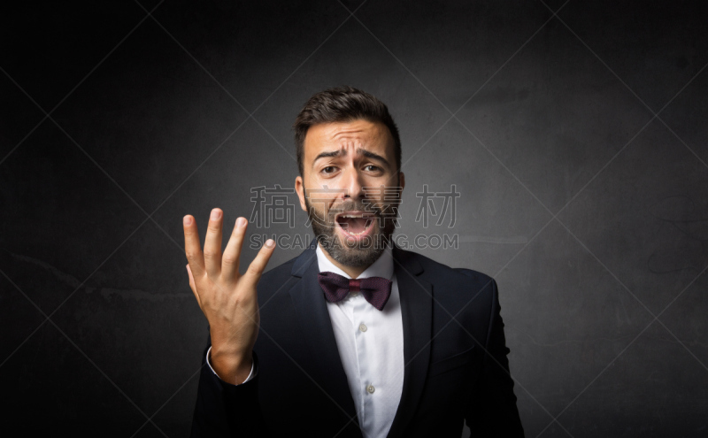 男人,高雅,热情,男高音,抒情的,蝴蝶犬,晚礼服,歌手,古典风格,无尾礼服
