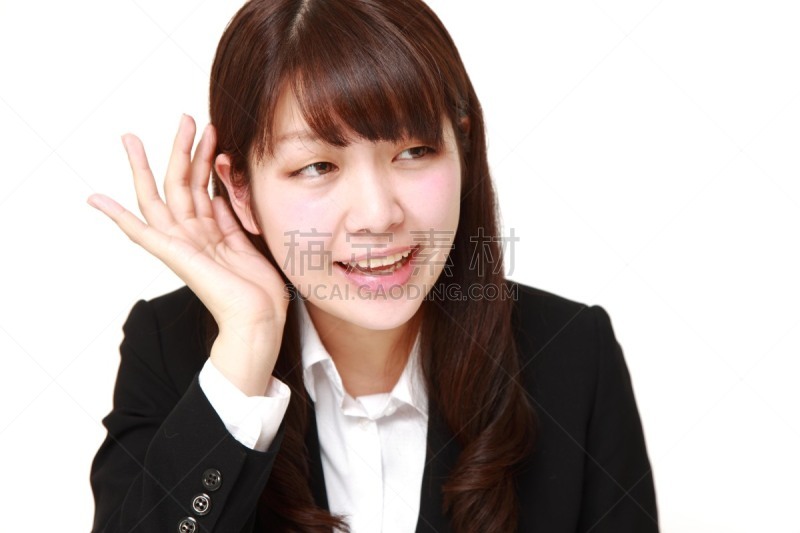 女商人,人的耳朵,在之后,手,内耳,手捂耳,套装,半身像,水平画幅,仅成年人