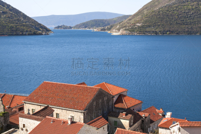科托尔湾,亚得里亚海,瓦,房屋,红色,黑山,巴尔干山脉,阿尔巴尼亚,城镇景观,假日别墅