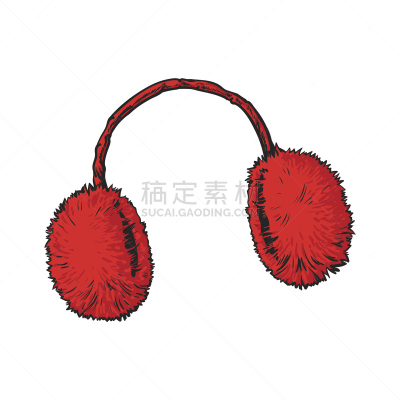 消声器,人的耳朵,红色,毛绒绒,毛皮,明亮,御寒耳罩,纹理效果,热,一个物体