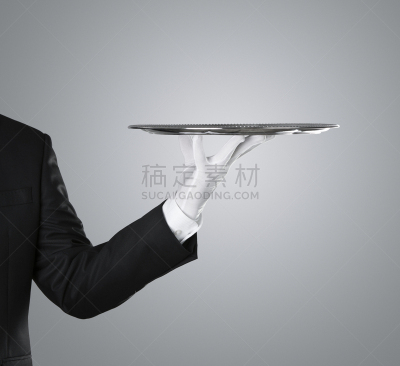 银色,空的,餐盘,男招待,仆人,留白,侍者,四肢,主菜餐盘,服务业职位