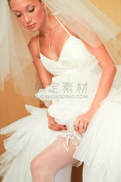 婚礼,吊袜带,薄绸,长袜,垂直画幅,美,四肢,尼龙,美人,新婚夫妇