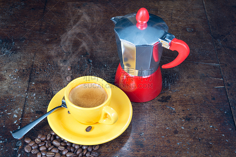 咖啡杯,阿拉比卡咖啡,豆,咖啡,烤咖啡豆,早餐,咖啡馆,桌子,水平画幅,木制