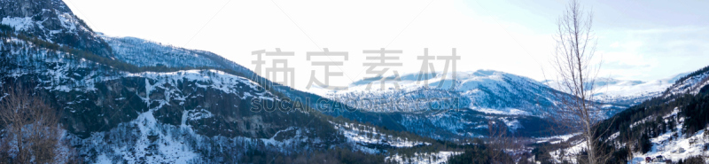 埃德峡湾,水,水平画幅,雪,瀑布,无人,户外,德国北海地区,湖,松恩峡湾