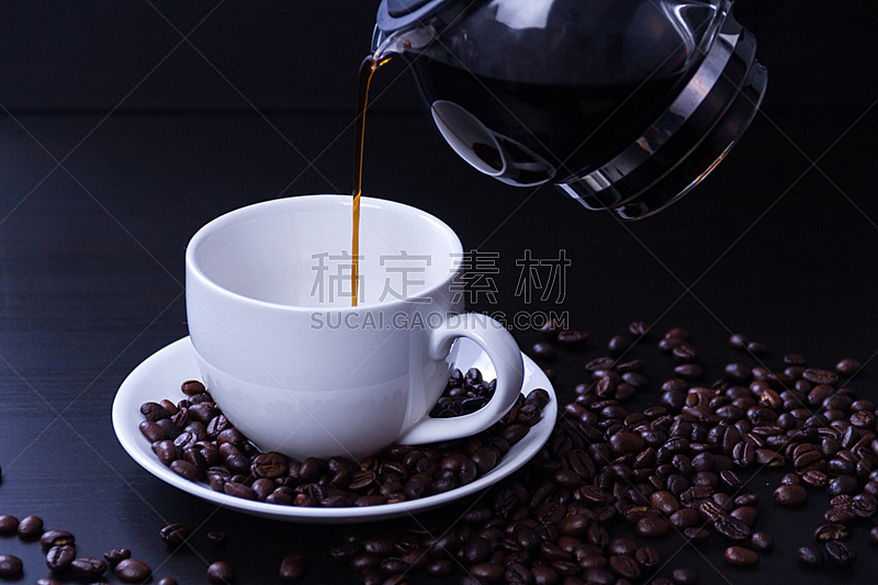 黑咖啡,摩卡咖啡,烤咖啡豆,褐色,水平画幅,无人,早晨,饮料,特写,咖啡