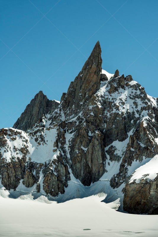 阿尔卑斯山脉,垂直画幅,天空,雪,无人,岩层,尖峰,冰河,户外,霞慕尼