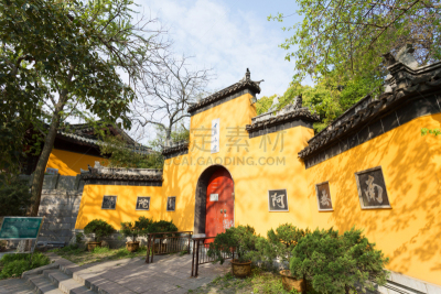 南京,建筑物门,美因河,江苏省,鸡鸣寺,明朝风格,门口,远古的,水平画幅,无人