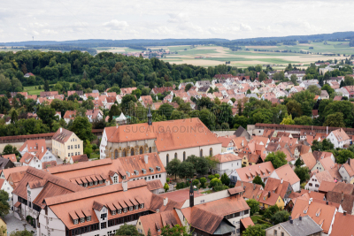 Rooftops of romantic medieval town of Nördlingen