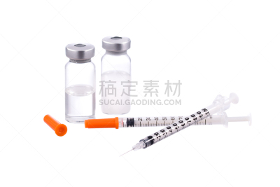 注射器,瓶子,鸭舌帽,分离着色,白色,胰增血糖素,胰岛素,多糖症,针叶,血糖过低