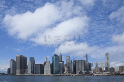 城市天际线,纽约州,曼哈顿,市区,巴特里公园,东河,哈德逊河,丹波区,布鲁克林,水